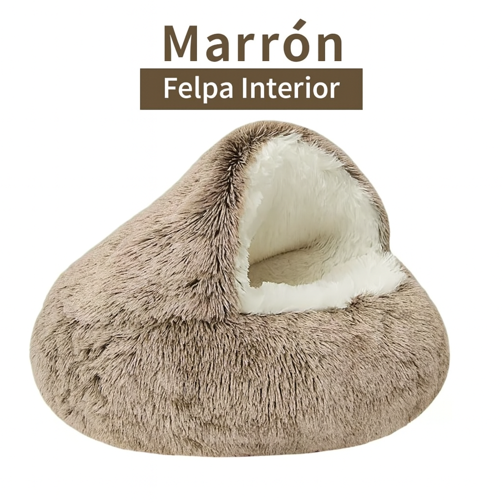 Cama Nido de Felpa 2 en 1 para Perros y Gatos