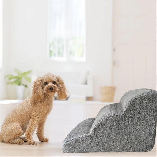 Ramp Stairs Dog Stairs Non-Slip Pet Ramp Stairs Dog Ramp for Bed Pet Dog Steps 3 Tiers Training Stairs Removable and Washable