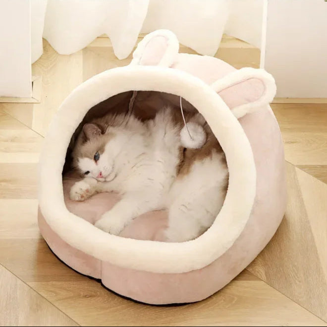 Cat Pad Bed Sweet Soft Warm Pet Basket Cozy Kitten Lounger Cushion Pet House Tent Small Dog Mat for Washable Cats Winter Beds