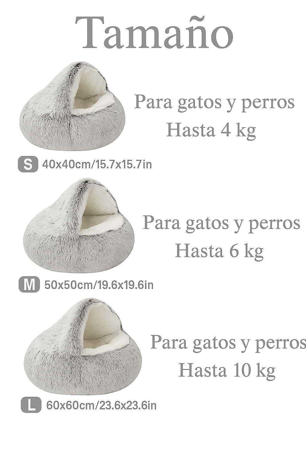 Cama Nido de Felpa 2 en 1 para Perros y Gatos