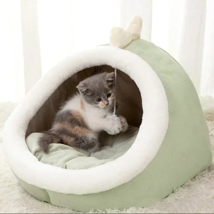 Cat Pad Bed Sweet Soft Warm Pet Basket Cozy Kitten Lounger Cushion Pet House Tent Small Dog Mat for Washable Cats Winter Beds